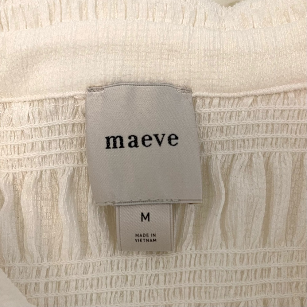 Anthropologie White Ruffled Button-Front Blouse - Picture 8 of 15